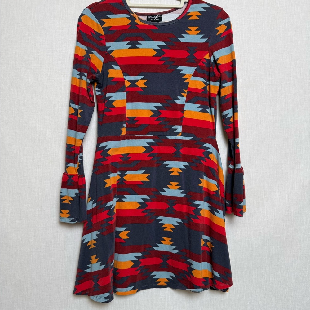 Wrangler Retro Southwestern Print Long Sleeve Dress – Women’s Medium